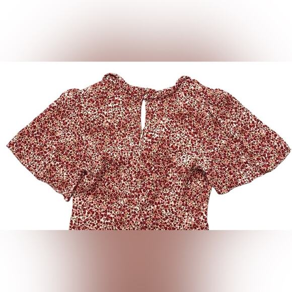 Reformation Adelina Floral Mini Dress Drop Waist V-Neck Ditsy Floral Size 2 - Picture 8 of 15